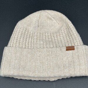 Columbia Beanie Hat Loma Vista Womens Ribbed Knit Dark Stone Cream